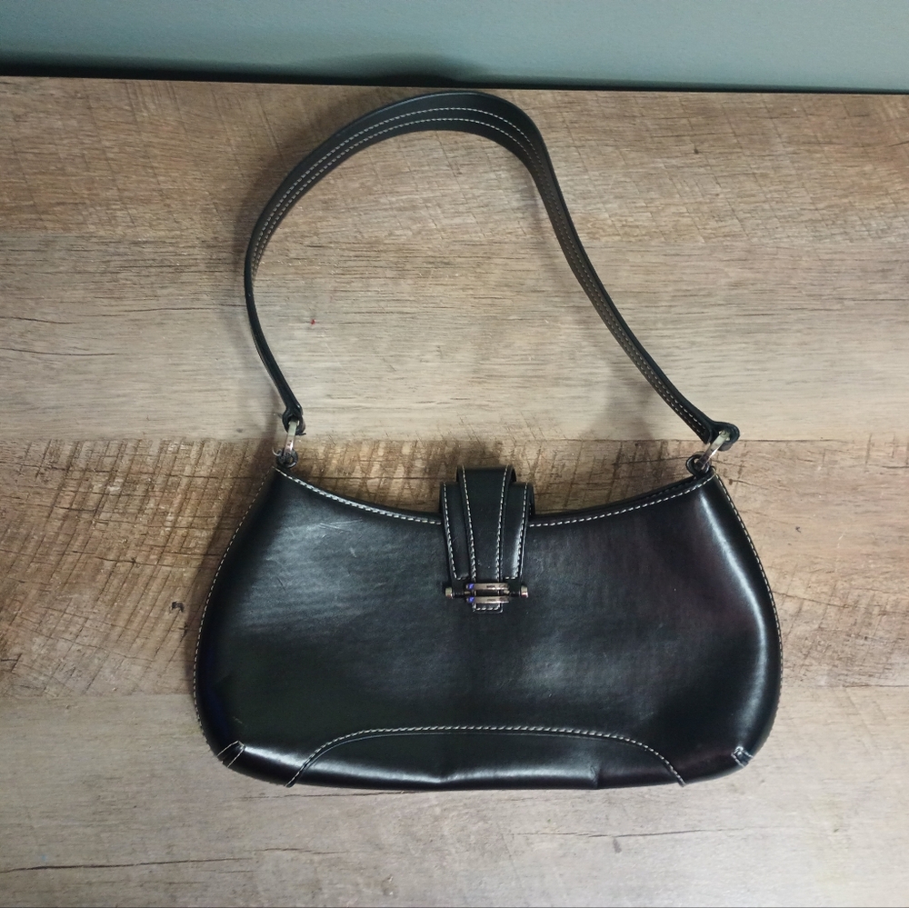 Vintage Limited Y2K Mini Bag Black Baguette Shoulder Preppy Dark Coquette Bratz